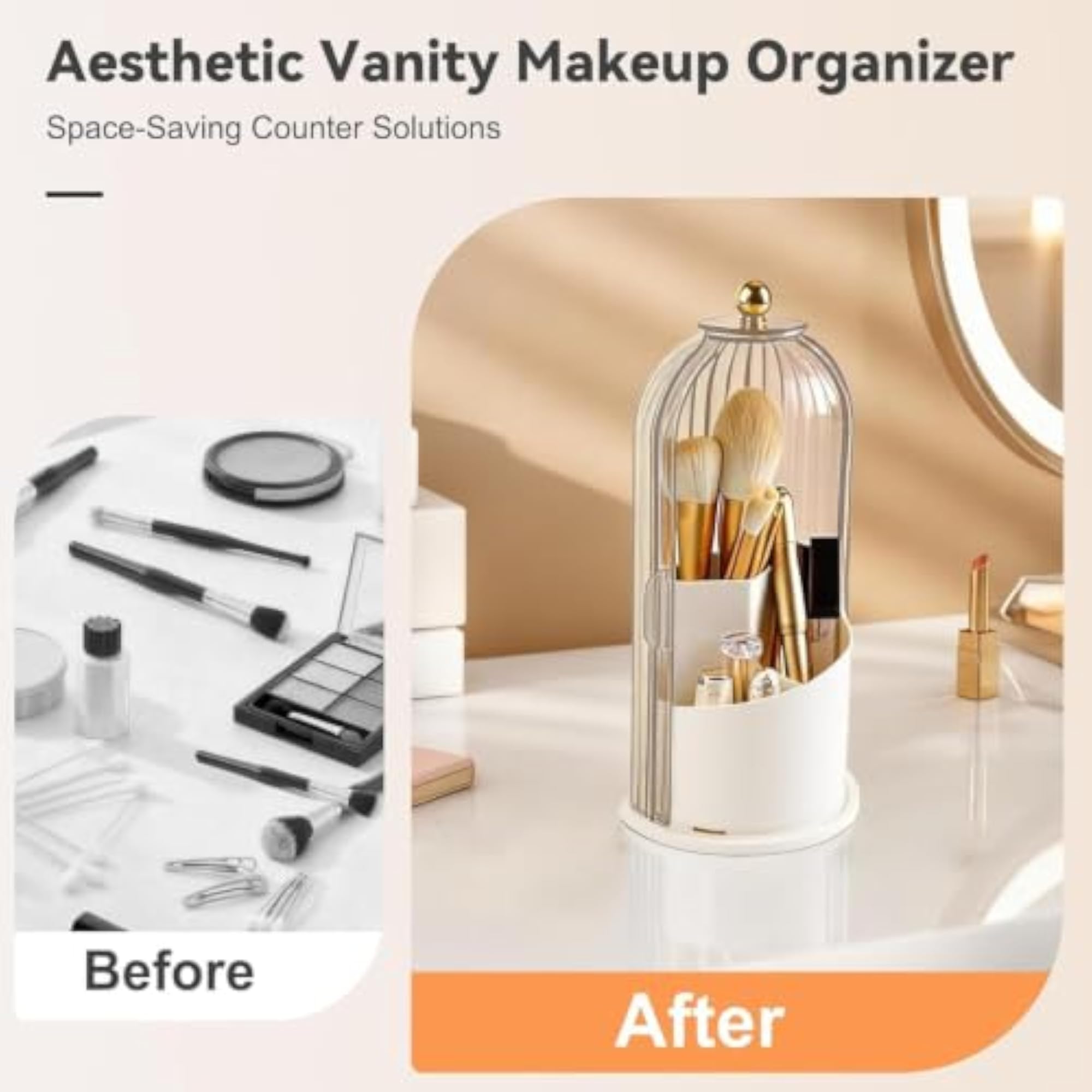 Makeup Brush Organizer Storage Container for Vanity